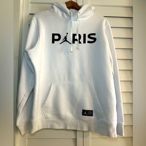Air Jordan Paris Saint Germain Hoodie Jumper Unisex Size XL White EUC
